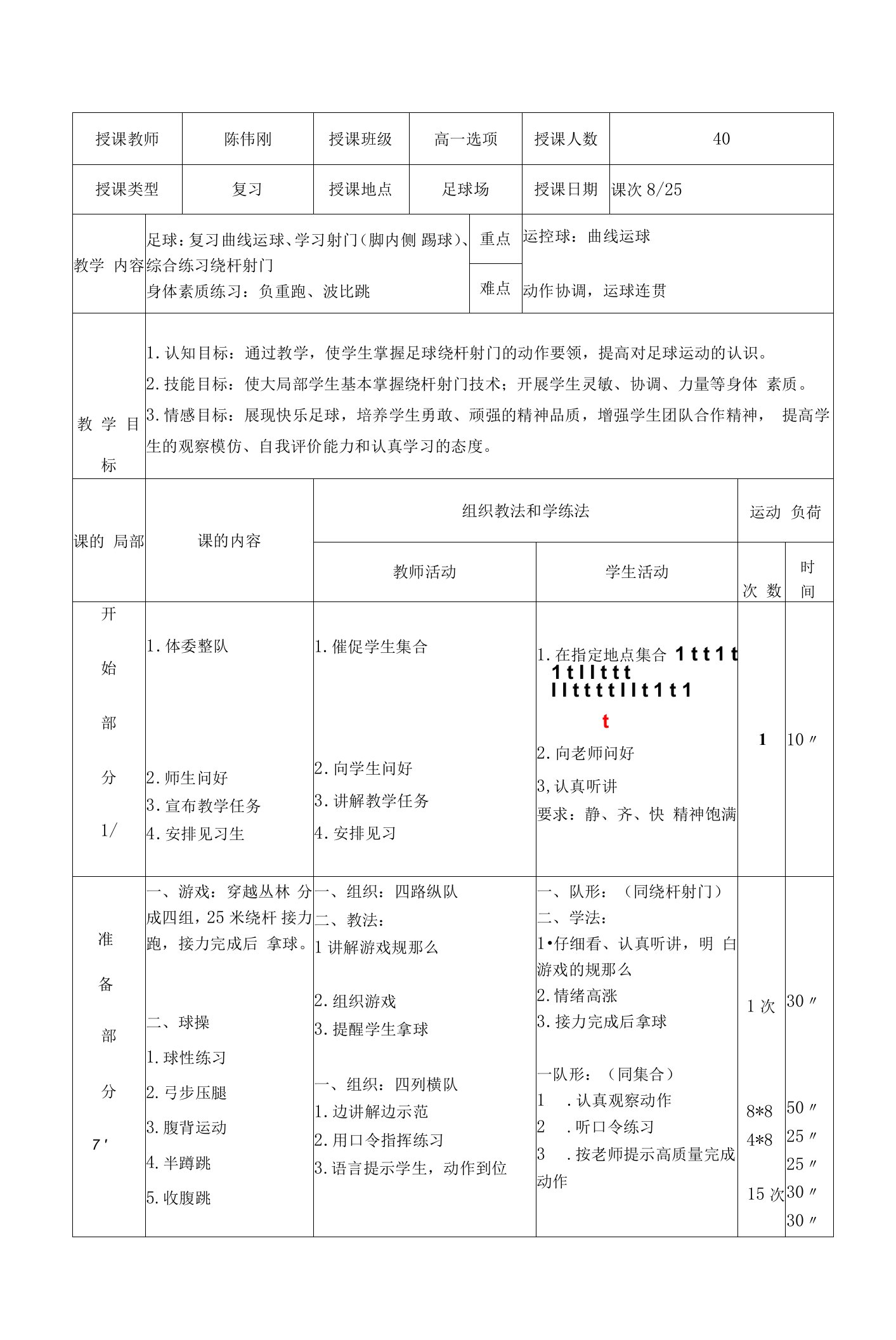 足球绕杆射门教案公开课