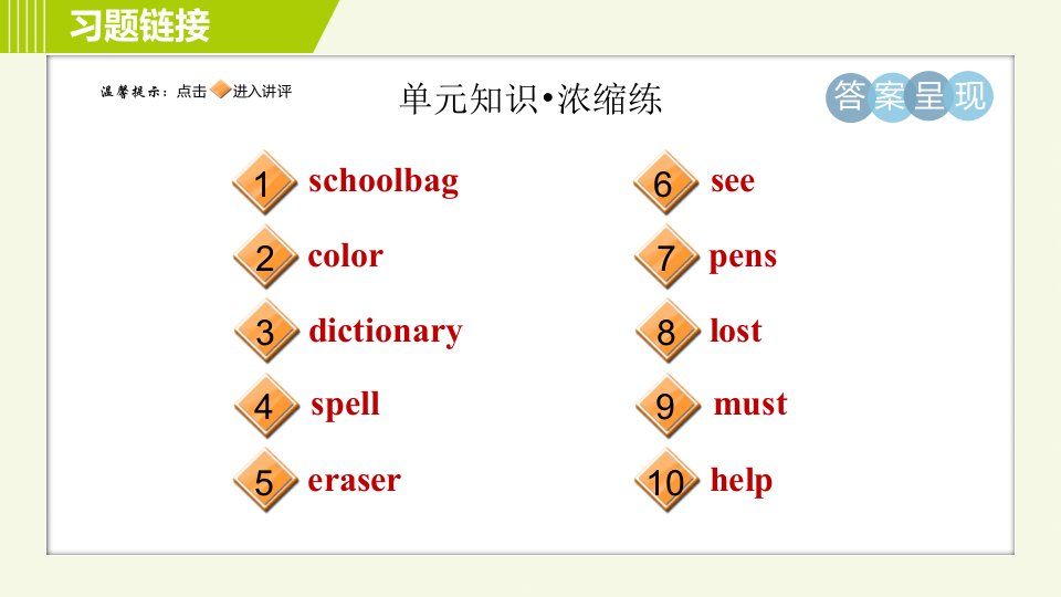 人教版七年级上册英语习题课件Unit3Period6SectionB3aSelfCheck