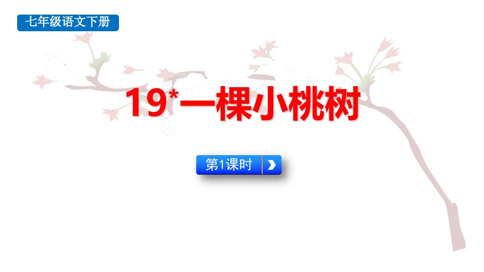 2024年初中语文部编版七年级下册教学课件19一棵小桃树第1课时