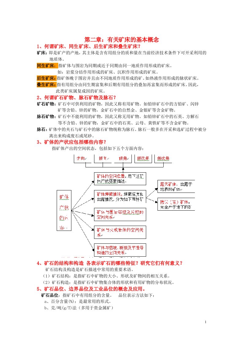 矿床的基本概念