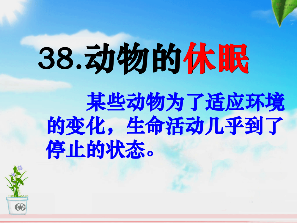 秋三年级语文上册《动物的休眠》课件3