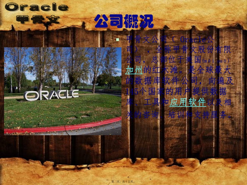 医学专题甲骨文公司Oracle的发展和创新