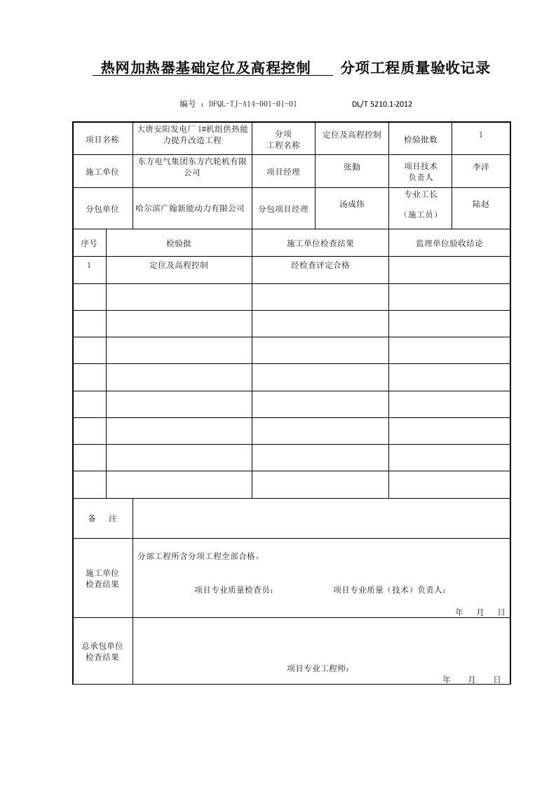 土建检验批质量验收记录培训资料