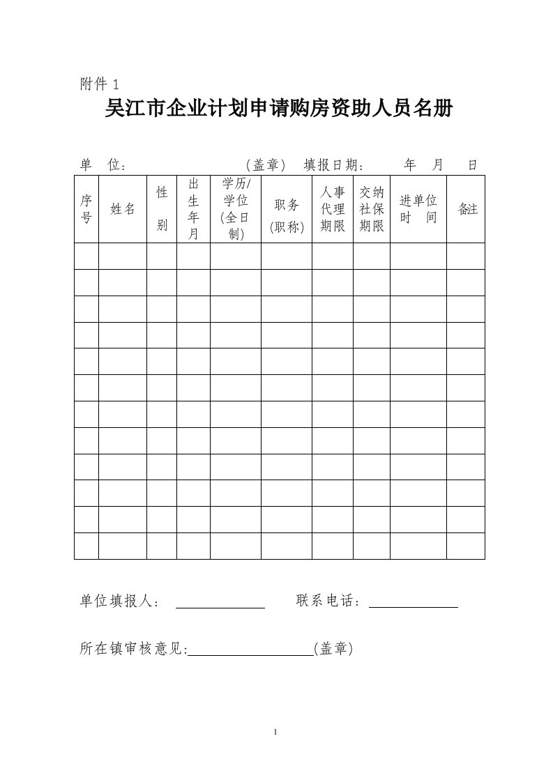 吴江市企业计划申请购房资助人员名册