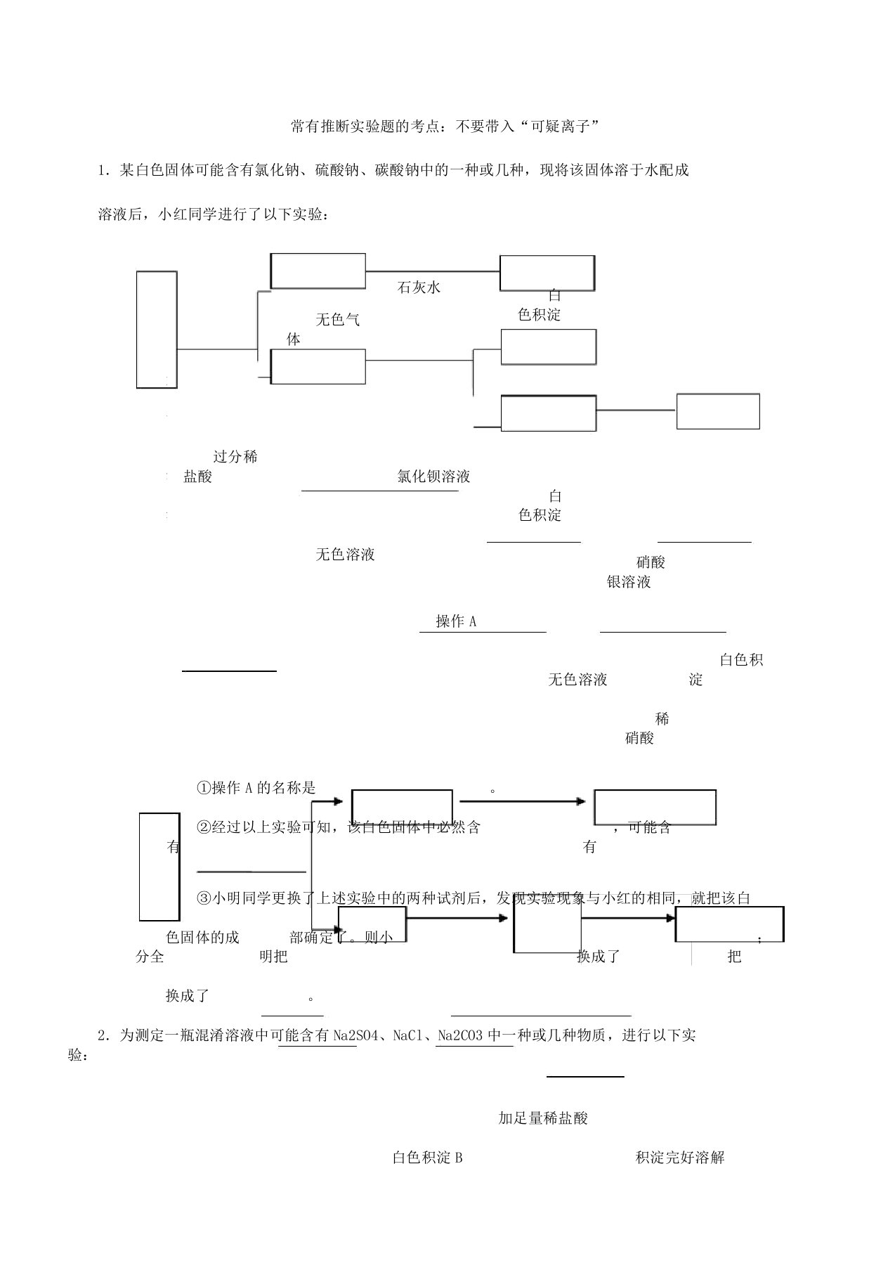 初三化学易错题难题