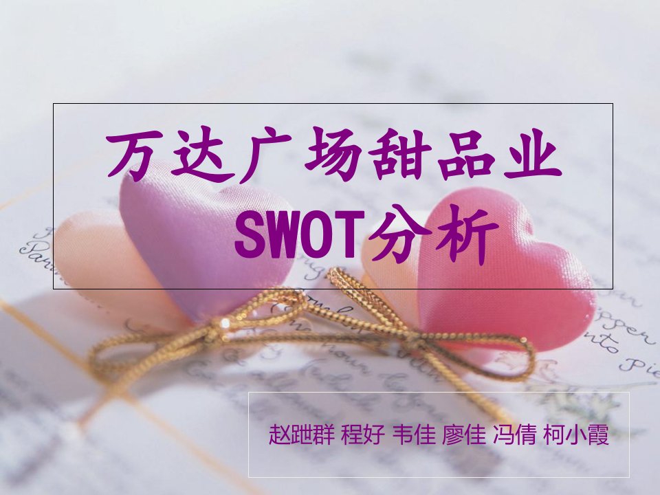 万达广场甜品业SWOT分析