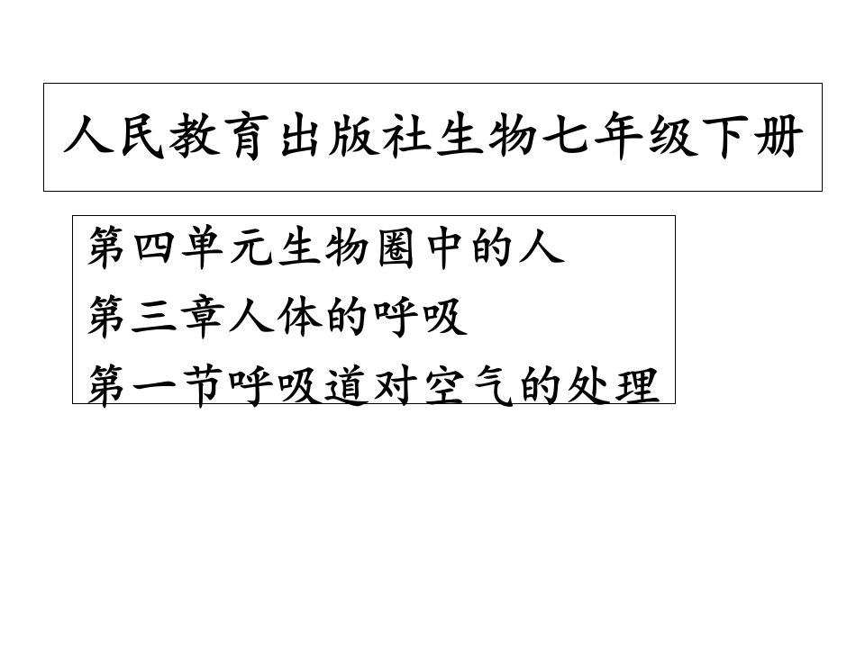 人教版生物七年级下册《呼吸道对空气的处理》课件