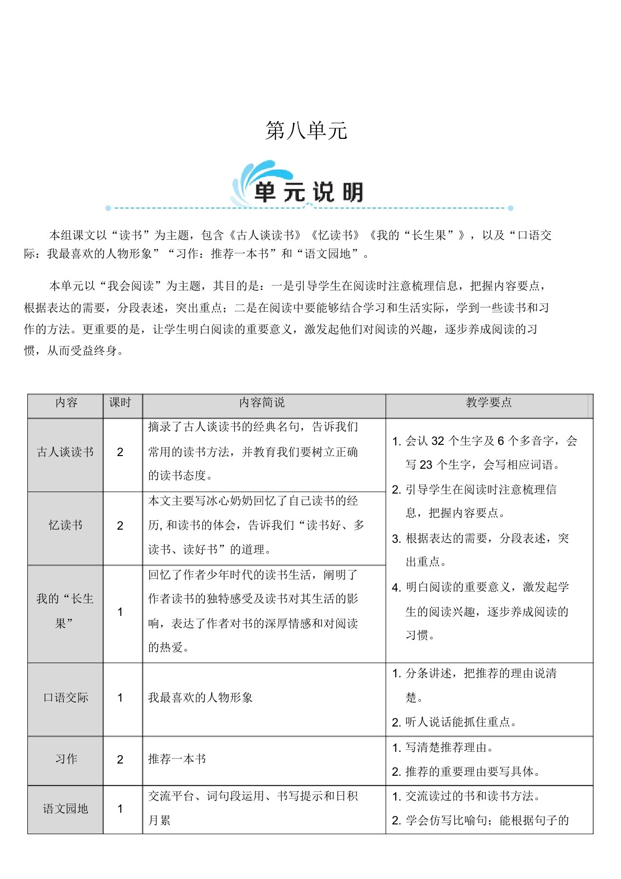 部编版五年级语文上册《古人谈读书》教案