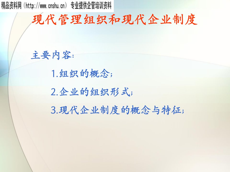 现代管理组织和现代企业制度（PPT83页）