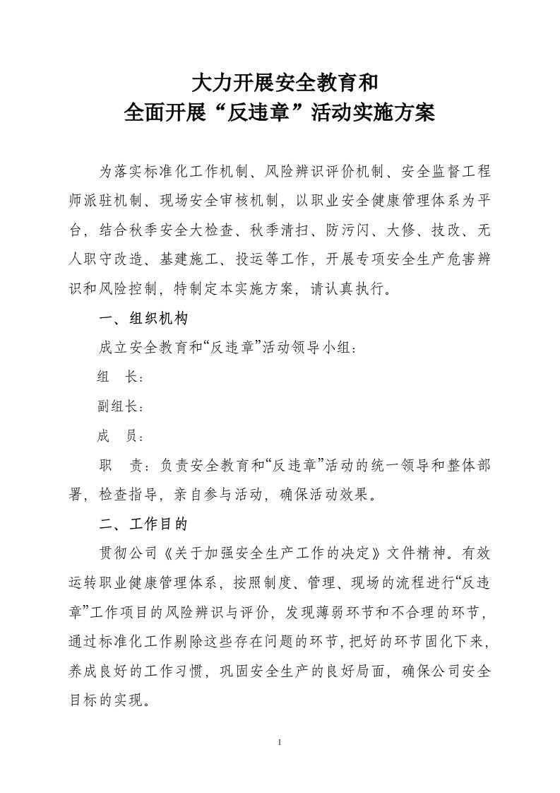 反违章方案