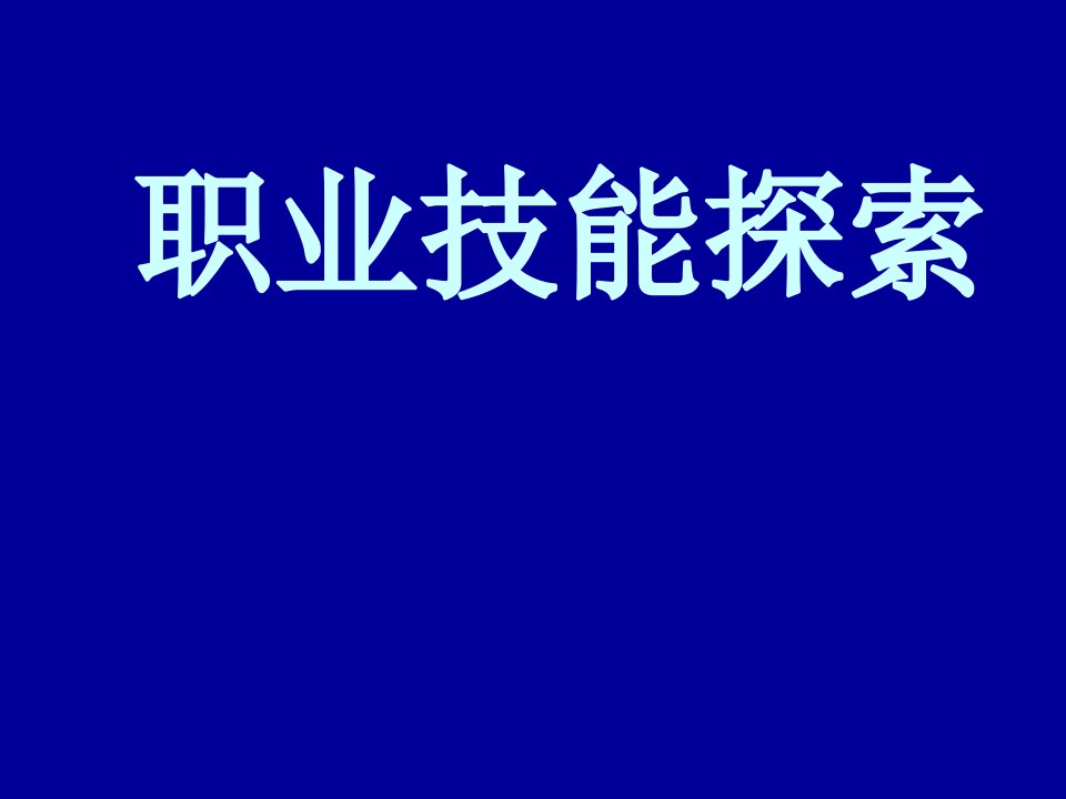 个人职业技能探索