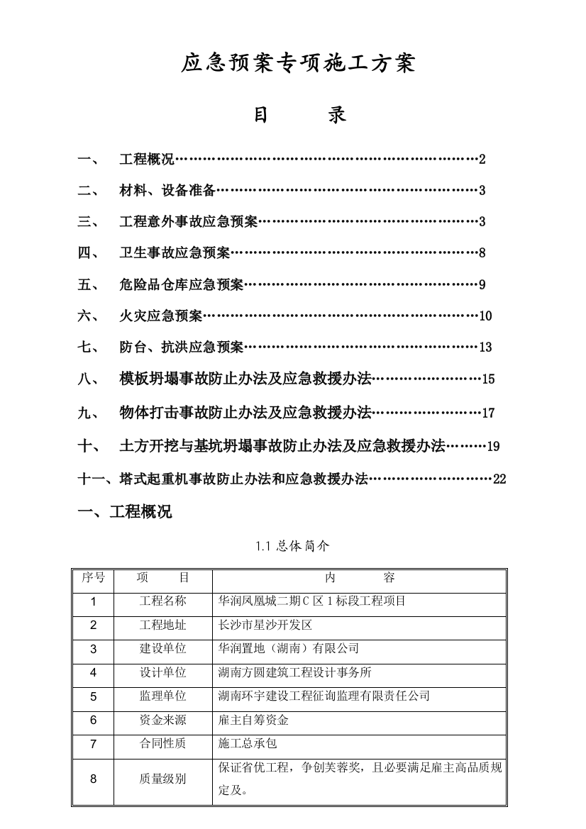 应急方案样本