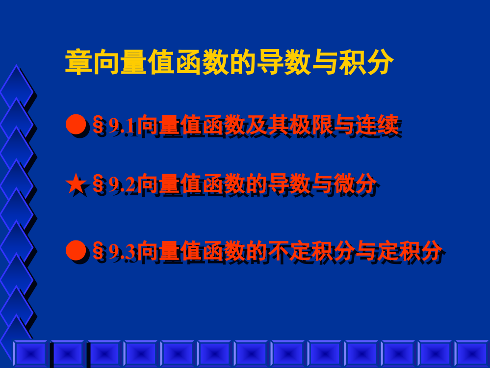 向量值函数的导数与积分