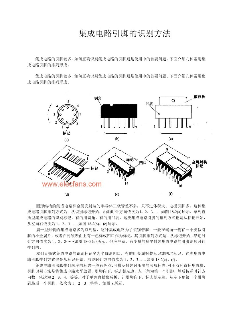 各种集成电路引脚识别方法