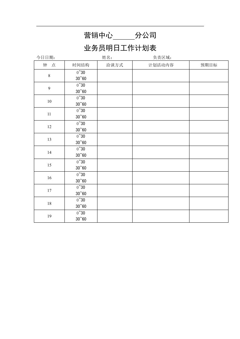 营销中心分公司