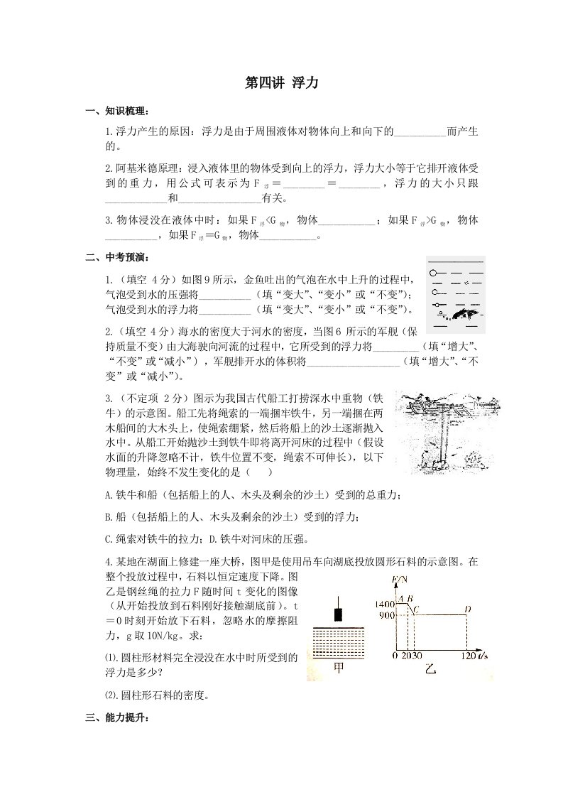 初中物理浮力辅导资料