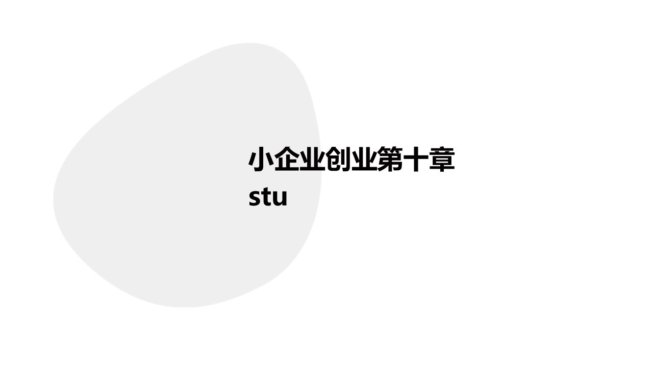 小企业创业第十章-stu