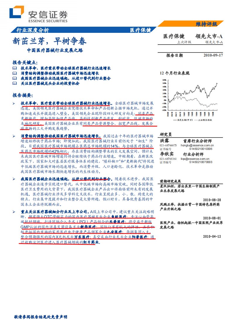 医疗器械行业发展史