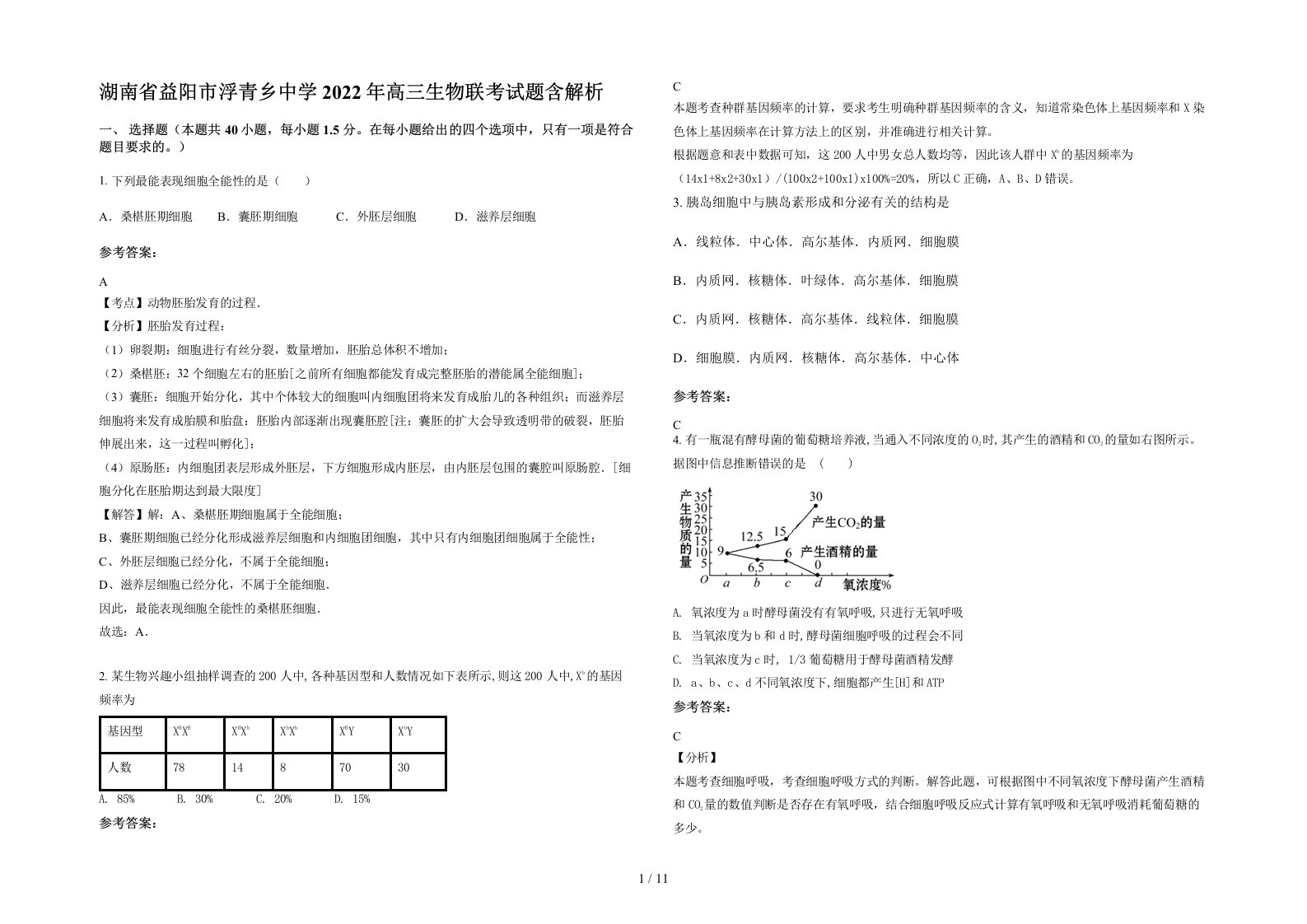 湖南省益阳市浮青乡中学2022年高三生物联考试题含解析