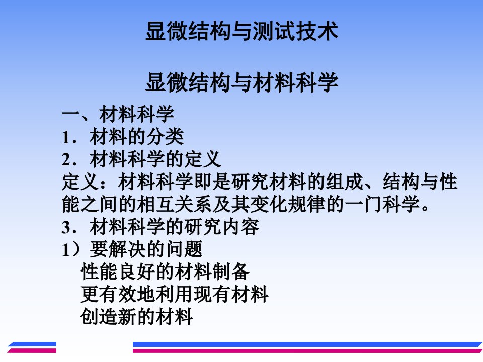 显微结构与测试技术显微结构与材料科学