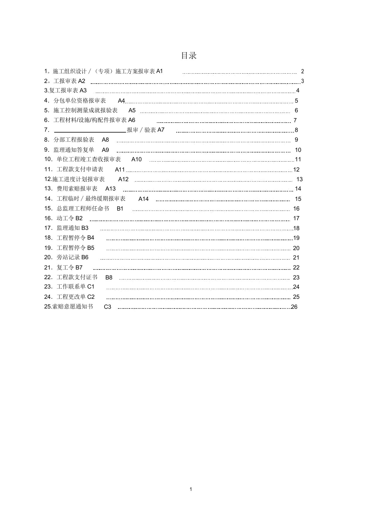 监理报审表格(国标)