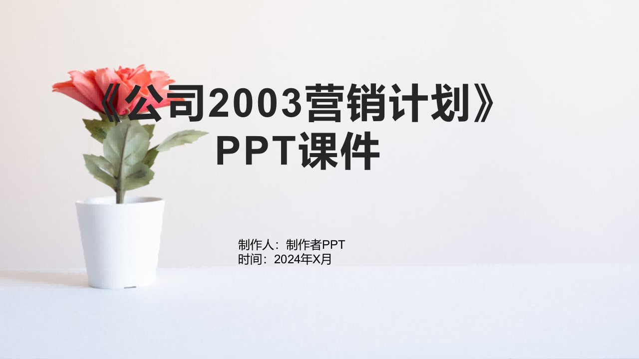 《公司2003营销计划》课件