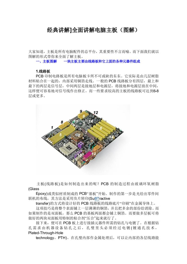 经典讲解全面讲解电脑主板图解