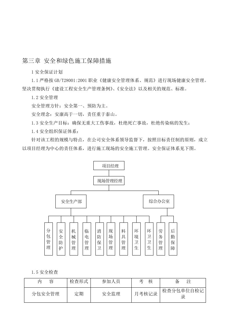 第三章-安全和绿色施工保障措施(完整的投标文件)