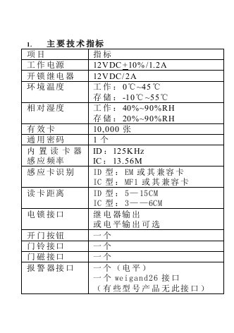 ITC门禁一体机说明书