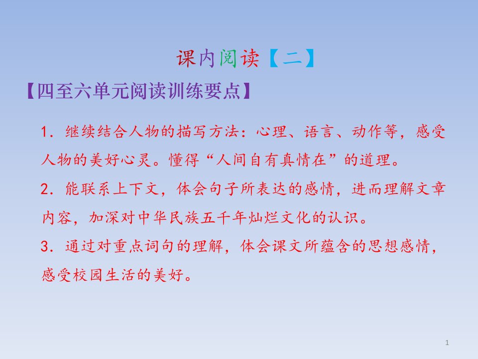 小学语文S版六年级下册归类复习ppt课件之课内阅读【二】