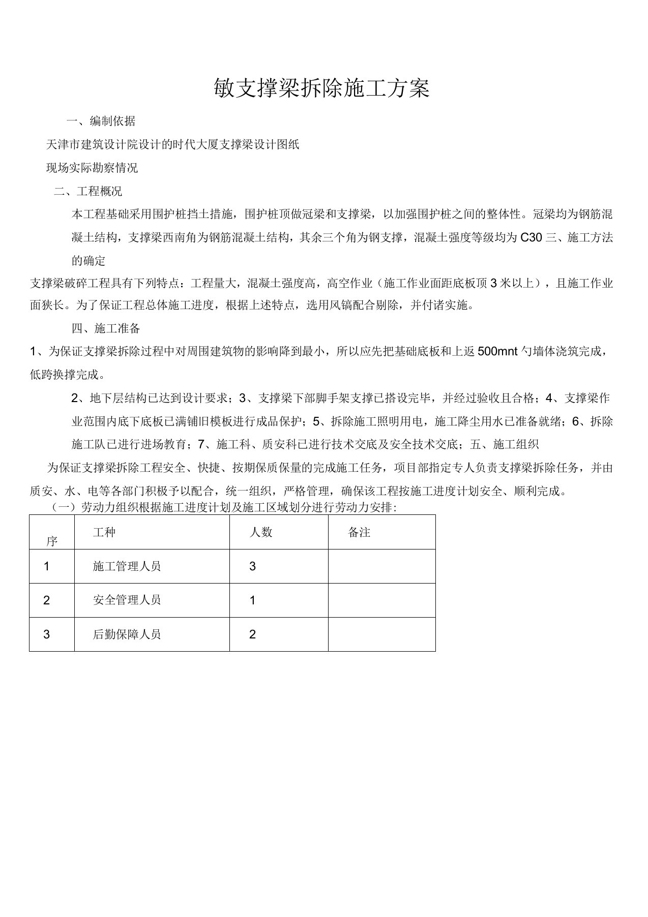 混凝土支撑梁拆除施工方案