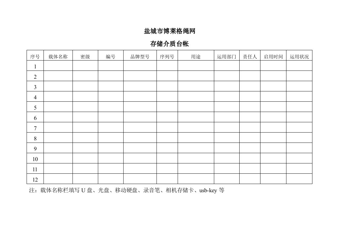 信息设备总台帐