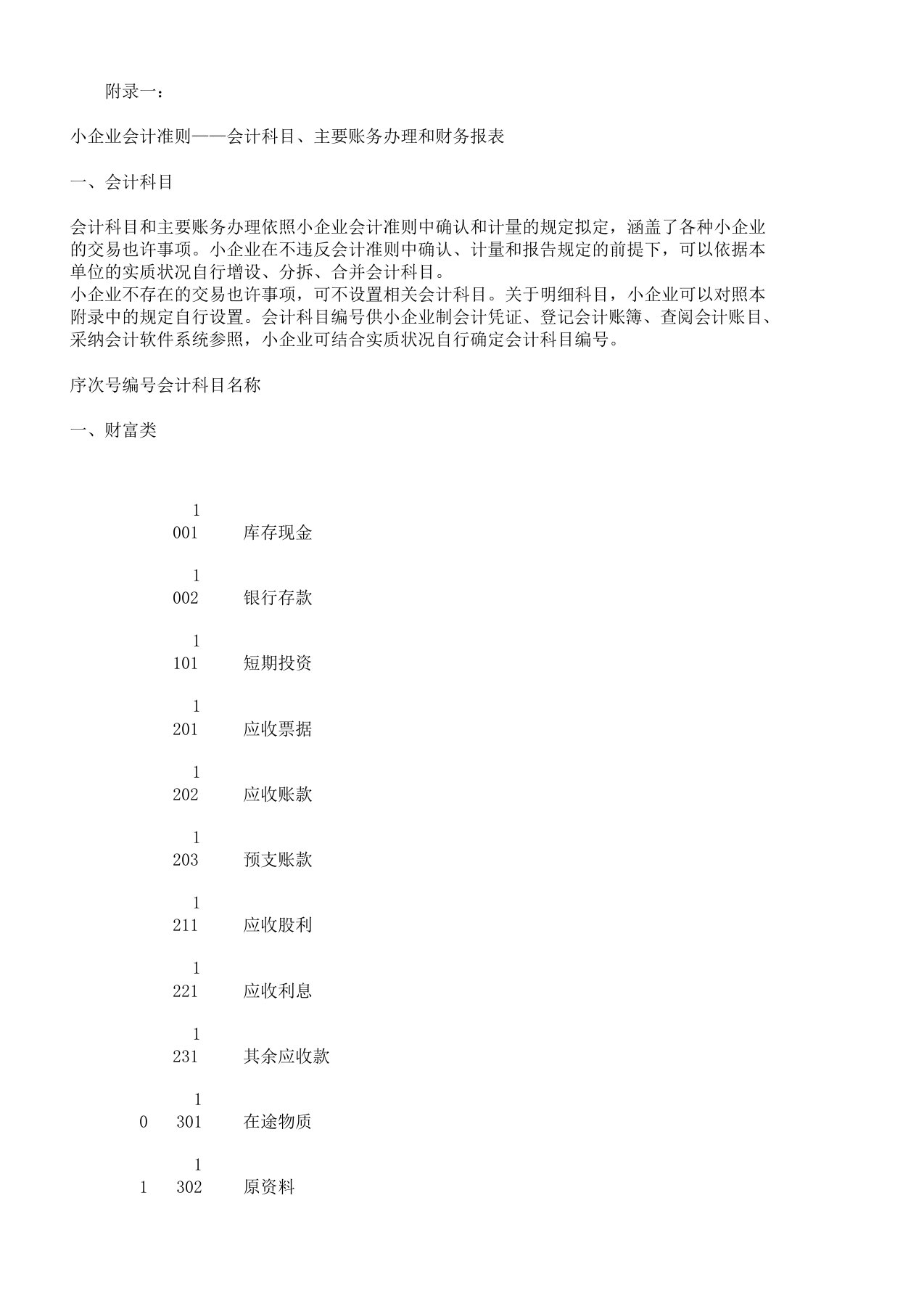 小企业会计准则——会计科目、主要账务处理及财务报表格