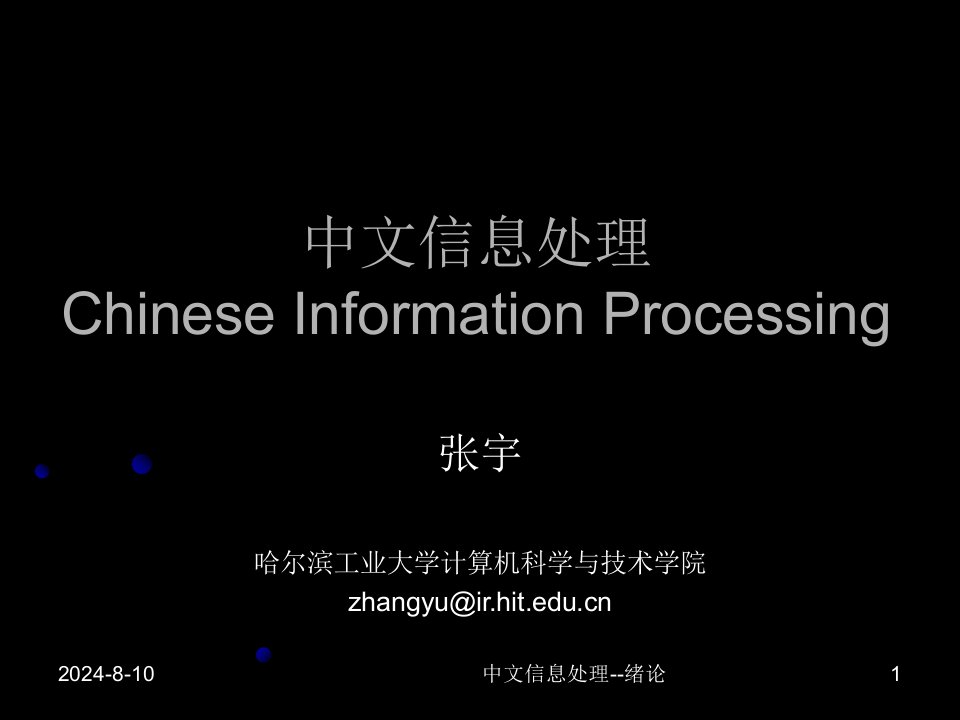 中文信息处理chineseinformationprocessing讲课教案