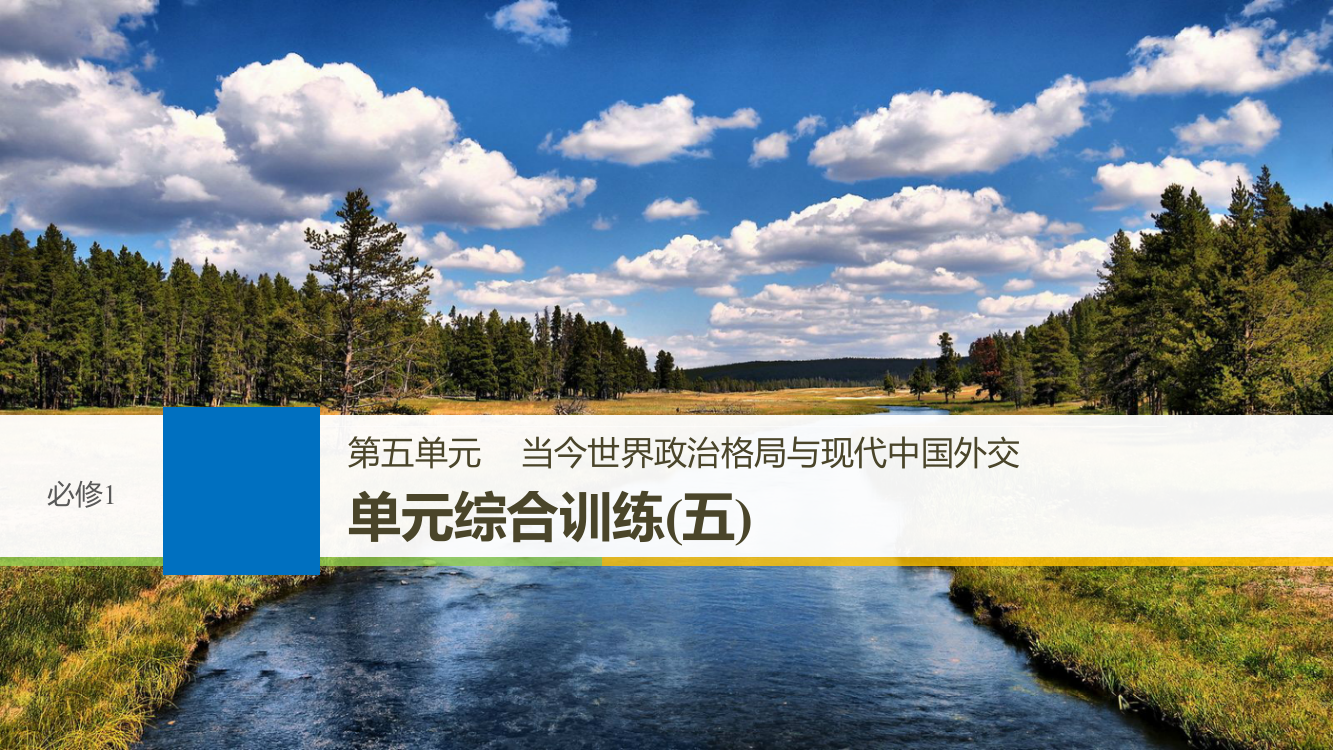 高考历史（人教通用）大一轮复习讲义课件：第5单元当今世界政治格局与现代中国外交