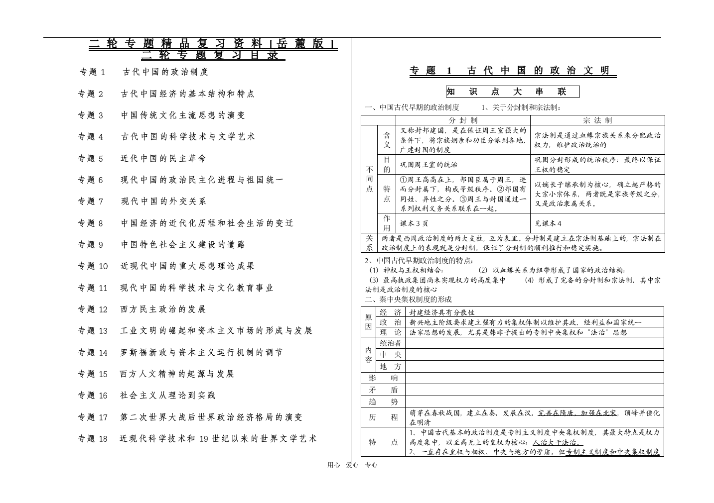 高中历史二轮专题精品复习资料岳麓版