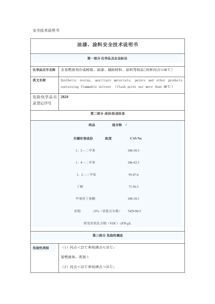 油漆涂料安全核心技术新版说明书