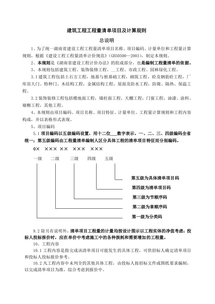 建筑工程工程量清单项目及计算规则