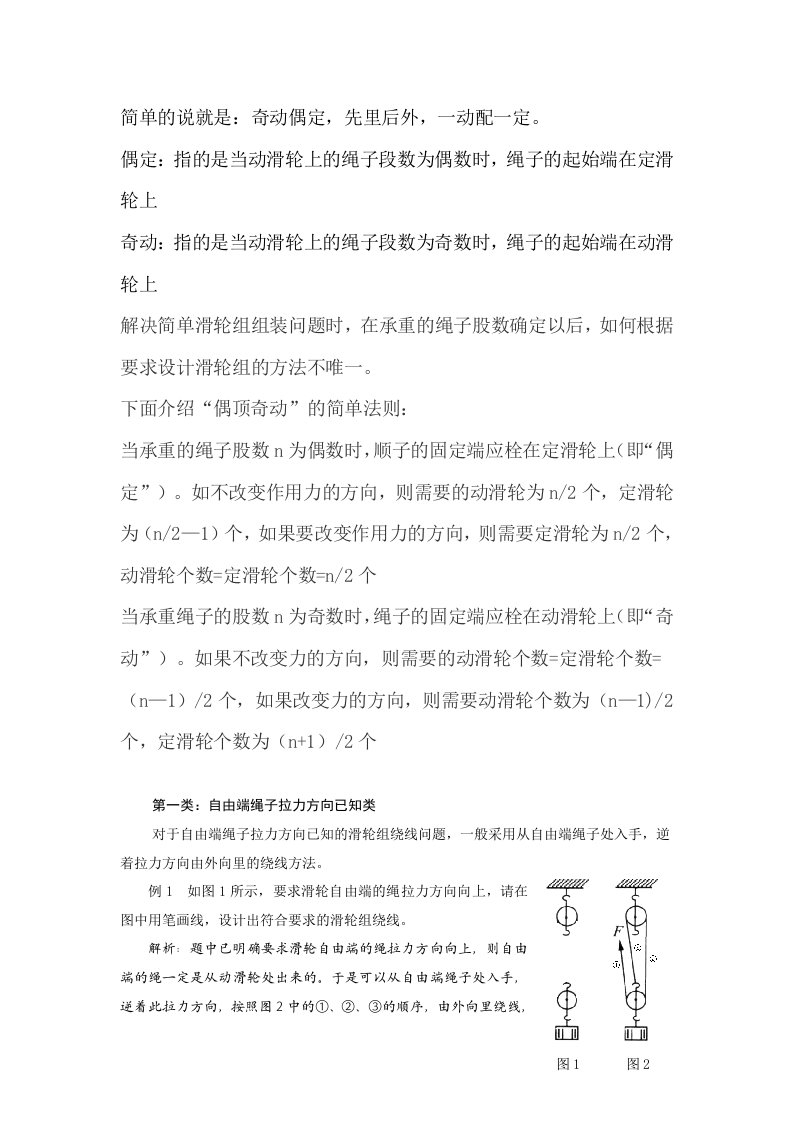 滑轮绕线方法及其习题解析