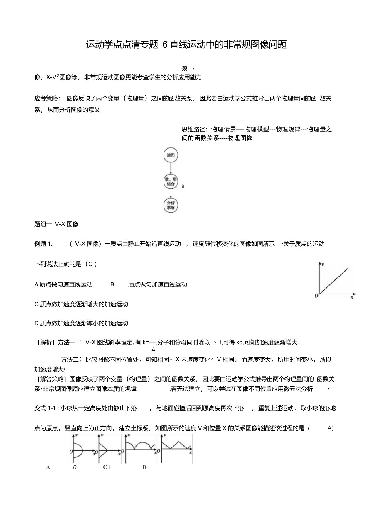 运动学点点清专题6直线运动中的非常规图像问题2019.6.3