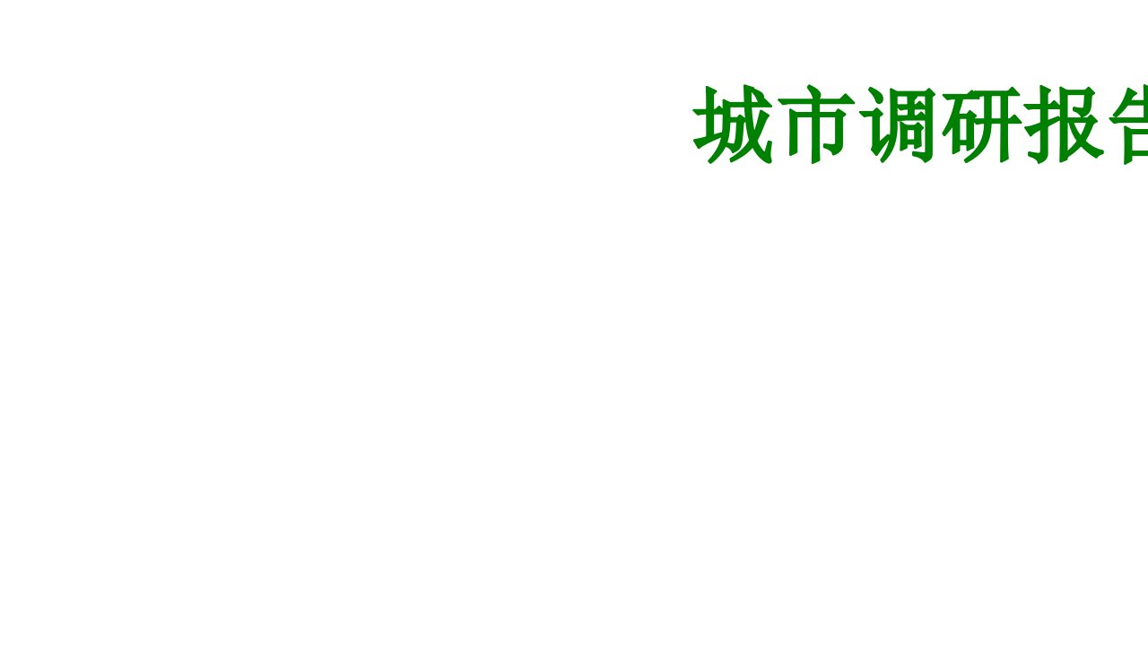 城市调研报告经典课件