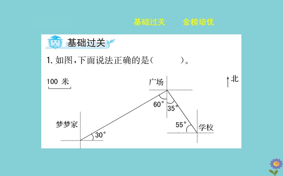 版五年级数学下册第四单元走进军营mdash方向与位置4.4描述简单的路线图课件青岛版六三制