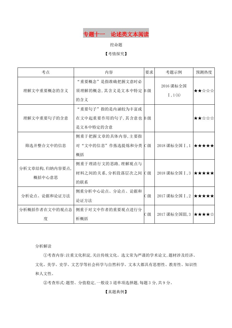 2019届高考语文二轮专题复习