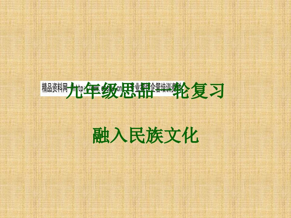 九年级思品一轮复习之融入民族文化