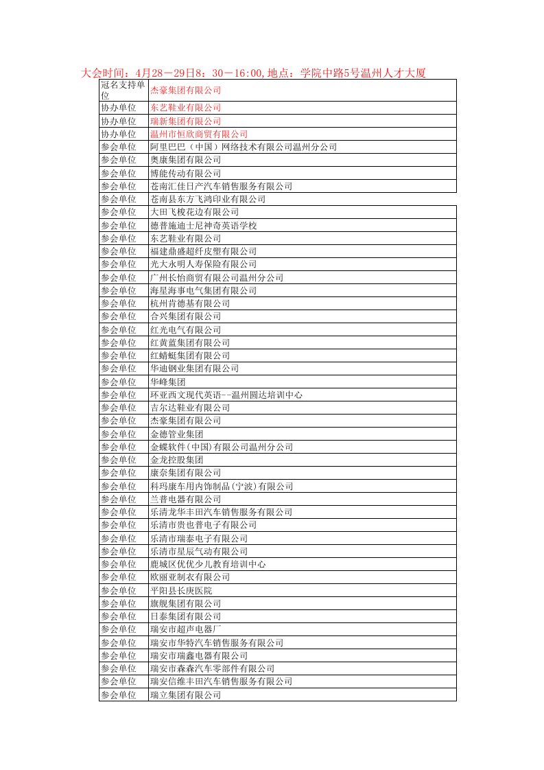 时间管理-大会时间4月2829日83016