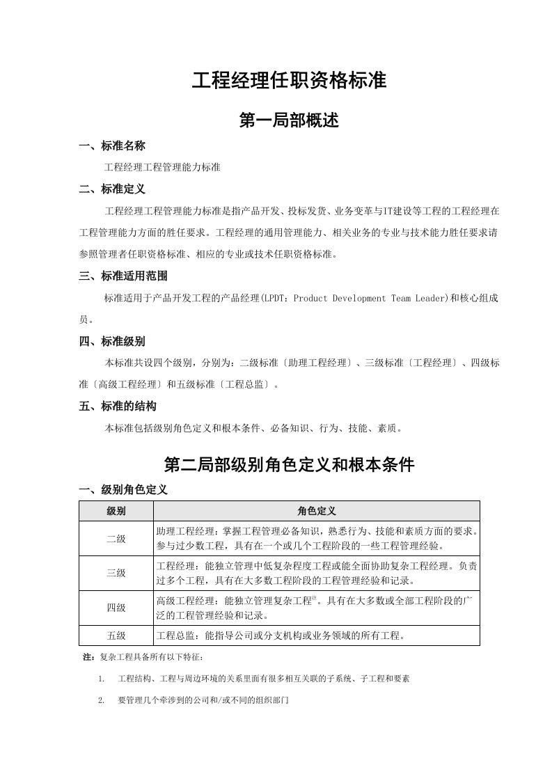 02研发项目经理素质模型与任职资格标准