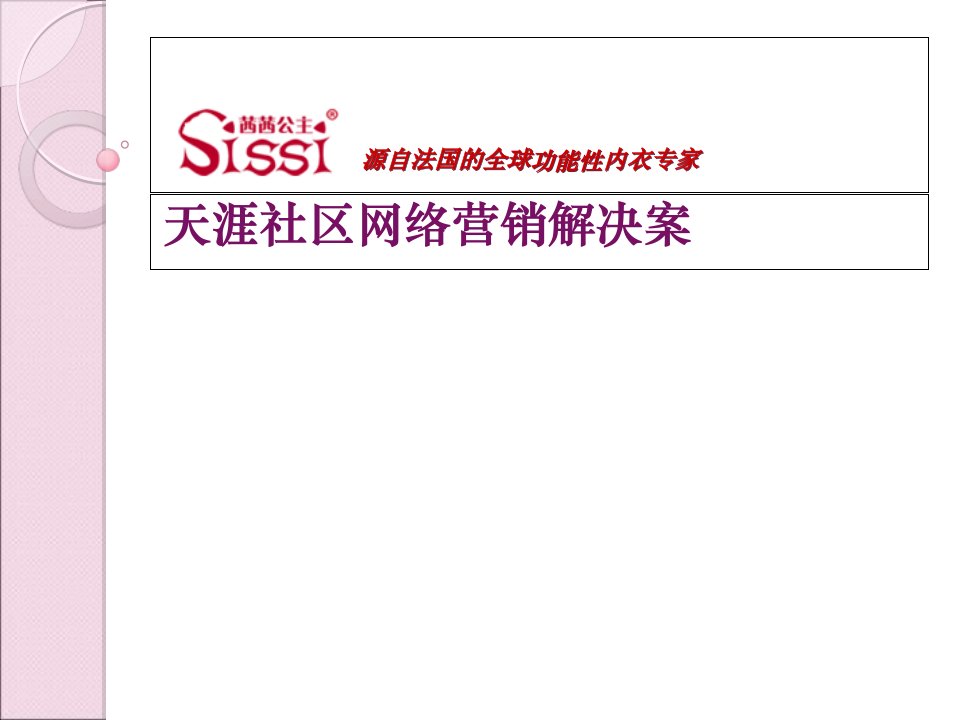 [精选]广告策划精品案例-茜茜公主品牌内衣网络宣传推广策划方