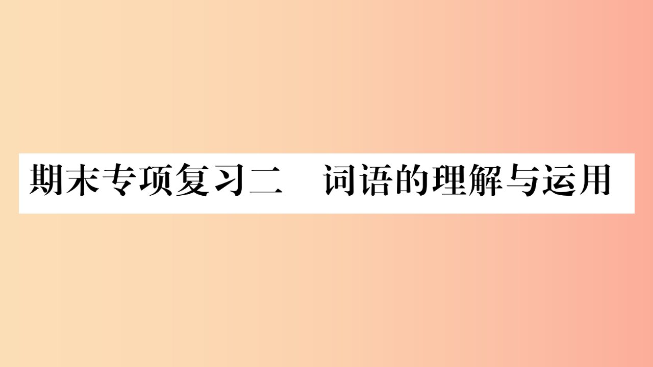 2019八年级语文上册期末专项复习2词语的理解与运用作业课件新人教版