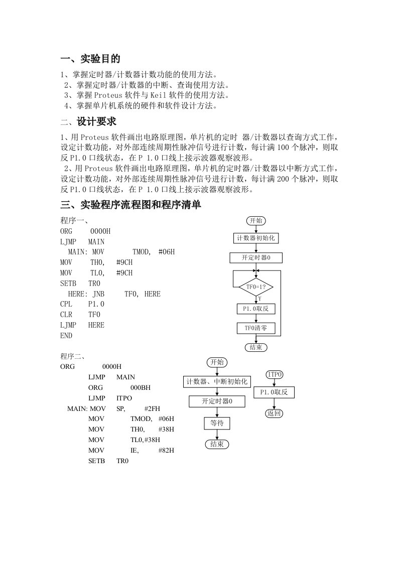 定时器计数器应用实验二