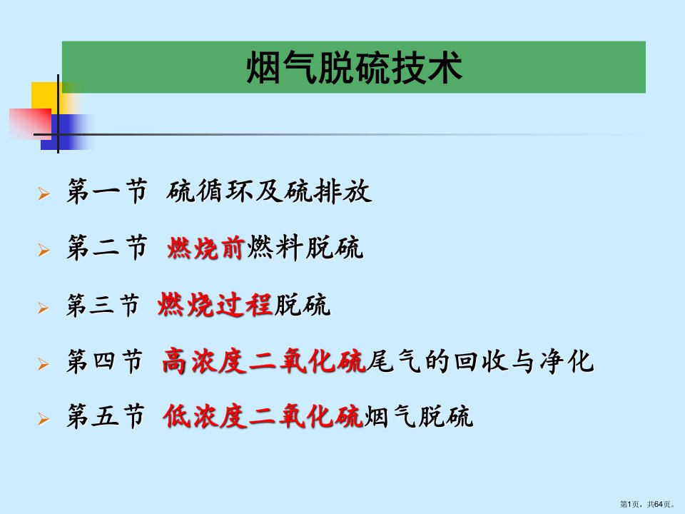 《烟气脱硫技术》教学课件